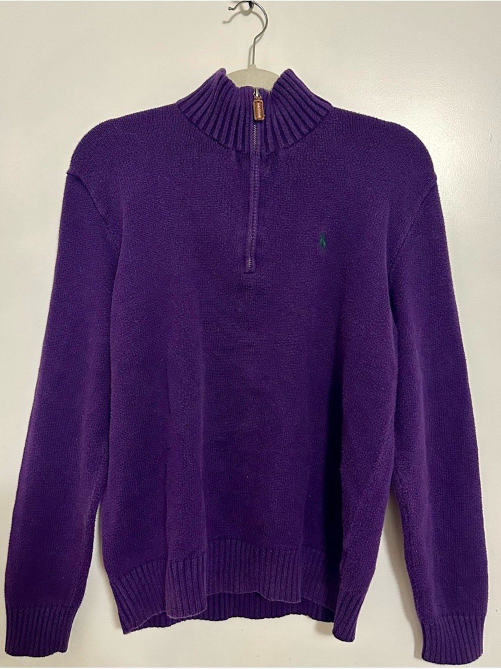 Polo Ralph Lauren - Purple 1/4 Zip Pullover Sweater - Men’s Small - 100% Cotton